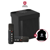 [공식] 몽크로스 블루투스 스피커 30W 고출력 미세볼륨조절 노래방 듀얼 마이크 가정용 휴대용 MSDM-KC30, MSDM-KC30 (기본) 종합노래방패키지, 파우치 + 고속충전기 + LED 360 미러볼, 상세페이지 참조