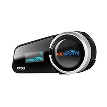 FODSPORTS 오토바이 인컴 FX6 S 인컴 6인 동시 통화 Bluetooth5.0 와이드 FM 라디오 오토바이용 인컴 LED 스크린 첨부 HI-FI 음질 스피커 오토바이용 이어폰 1000m 통신 거리 2종류 마이크 조작 간단 일본어 시스템 음성＆설명서 첨부