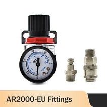 콤프레샤 공압 미니 소형 공기압 릴리프 제어 압축기 조절기 치료 장치 밸브 게이지 4mm-16mm 피팅 AR2000 G1/4 인치, AR2000-EU Fittings, 4MM