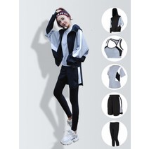 DAPANDA 스포츠 세트 여아이단슨 가을 헬스장 초보자도 캐쥬얼 조깅 서머 레드 요가복 5종 세트