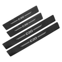 스커프 도어 차량문 플레이트 악세사리 4Pcs 자동차 도어 씰 프로텍터 임계 스티커 볼보 AWD XC90 C30 V40, 02 For C30_01 Black White