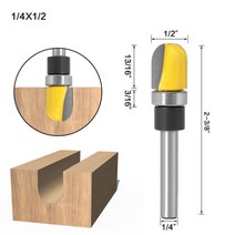 1개 1/4 " 6mm 생크 라운드 노즈 플 런지 라우터 비트-생크 베어링-1/2" W x 5/8 목공 절삭 공구, [02] 6.35X12.7, 02 6.35X12.7