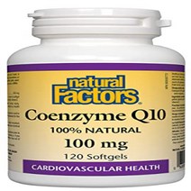 Natural Factors Coenzyme Q10 100mg CoQ10 Supplement for Energy Heart and Antioxidant Support 120, 1, 기타