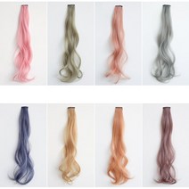 부분 탈색 붙이는 가발 헤어 피스 2개입 시크릿 투톤 긴 머리 웨이브, 린넨 골드