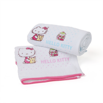 헬로키티 과일나염 세안타올 95g 면 20수 시어링 타올 수건 어린이 수건, 분홍색