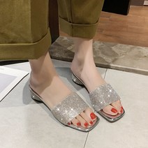 해외구매대행 여성 소프트 일자 슬리퍼 큐빅 플랫 슈즈