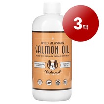 리암마켓 Natural Dog Company 내추럴 독 강아지용 면역 건강한 피부 털 관리 보충제 연어 오일 473ml 1팩, 3팩
