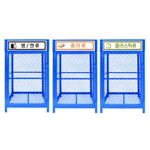 대용량 실외용 철재분리수거함 대형 아파트 야외 학교 빌라 외부 철제 재활용 쓰레기 수거대, 병류 1칸, 1개