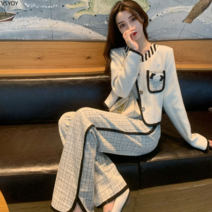 vsyoy 패션 정장 여성 봄과 가을 2022 새로운 외국 스타일 고급 감각 연령 감소 기질 사교계 라이트 럭셔리 투피스 세트