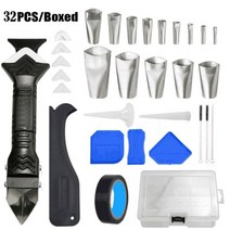 32 PCS 코킹 도구 키트 3 IN 1 실리콘 노즐 애플리케이터 피니셔 실란트 마감 세트