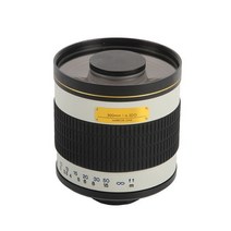 캠코더렌즈 카메라렌즈 Lightdow-500mm F6.3 수동 고정 초점 망원 미러 렌즈 + T2 마운트 어댑터 링 캐논, 02 White_09 소니 E-마운트 (FE)