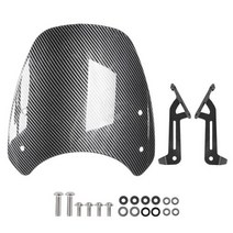 오토바이윈실드 윈드가드 오토바이 앞 유리 윈드 스크린 바이저 쉴드 디플렉, Carbon Fiber Look