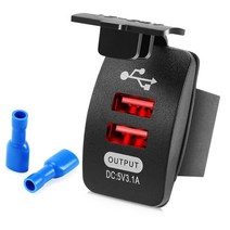 자동차 충전기 방수 듀얼 USB 포트 스즈키 호환 스위프트 그랜드 비트라 Sx4 Vitara 스포일러 알토 Liana 스플래시 리노 사무라이, 02 빨간