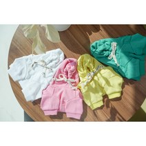 강아지 크레용후드 가벼운후드 츄리닝 견주커플룩 사계절 따뜻한 옷 S-2XL, 옐로우