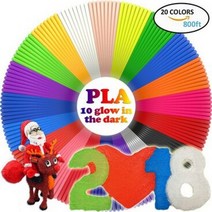 Dikale 3D 인쇄 펜 드로잉 펜 USB 충전 3 D 프린터 연필 보너스 스텐실 필라멘트 전자 책 아이 성인 창의력 선물, PLA 필라멘트, 240m 20랜덤 색상