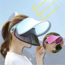 자외선 차단 2중 썬캡 미세극세사밴딩 더블캡 햇빛가리개모자 낚시모자 여름 등산 캠핑 농사 밭 모자