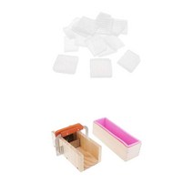 GHSHOP 실리콘 비누 금형 나무 상자 로프 케이크 절단 슬라이서 커터 & 비누베이스, 혼합, 설명, 클리어