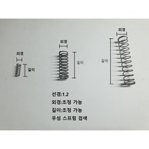 압축 스프링 (선경1.2), sus304, 선경1.2외경10.5기장45, 1개