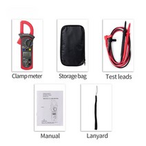 ST201 AC 디지털 클램프 미터 전압측정기 True RMS 커패시턴스 NCV Ohm Hz 테스터 전류 암페어, 02 red