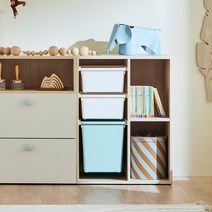 한샘 샘키즈 낮은 박스선반장 600, (몸통)라이트메이플(박스)화이트/민트(G)