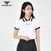 브랜드없음 국산 DOWNBLOW 카라 반팔 골프 티셔츠_화이트