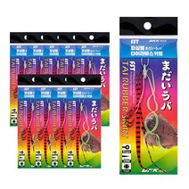 FST 참돔 싹쓸이 타이라바 나카이튠 스커트 채비 1P x [10개], 그린펄&레드지브라