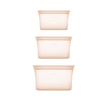 집탑 플래티넘 실리콘 지퍼백 디쉬 3종 세트, 피치 (Peach), 1개