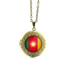 스포츠목걸이 남자건강목걸이 운동 게르마늄 티타늄 최신 유리 돔 카메룬 축구팀 로고 로켓 펜던트 목걸이 남성 스포츠 쥬얼리 멋진 소년 공 팬 선물 N492