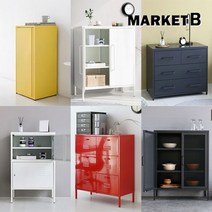 마켓비 철제수납장 서랍장 거실 캐비넷 캐비닛 다용도 베란다 틈새 좁은 MK0015, DOMINIK-A-블랙