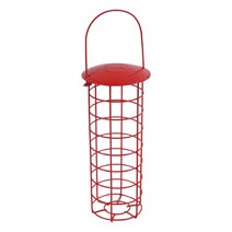 새용품 Bird Feeder Suet Hanging Mesh Tube with Lid Vegetable Fruit Holder, 02 Red iron network