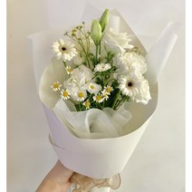 서면 꽃집 부산 꽃배달 화이트 소형 꽃다발, 매장픽업