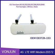 유심 라우터 LTE 데이터쉐어링 잠금해제 OEM USB 차량용 휴대용 라우터, E8372h-153 유럽