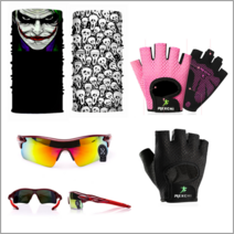 자전거 스카프&고글&장갑 3종세트 (아이스 쿨 스카프 2디자인 각 1장+고글 1개+여름용 미끄럼 방지 반장갑 1쌍+사은품 아이스 쿨 팔 토시), 스카프 1번&2번, 고글 3번