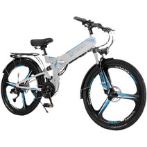 케이스타 OMECI 접이식 산악 MTB 전기자전거 24인치 26인치 21단 27단 48V 10AH(사은품증정), 화이트, 3도일체형휠_26인치