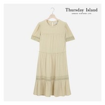 [국내정식매장] 써스데이아일랜드 티셔츠 [Thursday Island] 여성 레이스 포인트 솔리드 원피스(T214MOP252W)