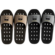 2켤레 양방향 불독 욕실화 물바로 슬리퍼 화장실 미끄럼방지 논슬립 국산 실내화 신발 목욕 빅사이즈, 불독_라떼브라운