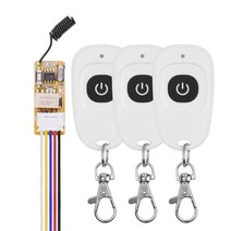 5V 미니 RF 원격 스위치 433 315 4.2V 4.5V 6V 7.4V 9V 12V 소형 릴레이 접점 무선 NO COM NC 푸시 버튼 도어, [05] 1 Receiver 3 Remote, [02] 315MHZ