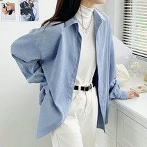 코듀로이 여성 롱셔츠 셔링 셔츠 무지 남방 2색