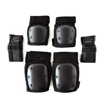 성인 보드 가드 인라인 무릎 보호대 하이라이트 라이딩 헬멧 팔꿈치 보호대 6종 세트, 우아한6조각세트블랙보호기어, Xl은151개의Catties에서200Catties에적합