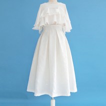 핸드메이드 순색 백수화녀 봄여름 미디 스커트 미봉 스커트 하이웨이스트