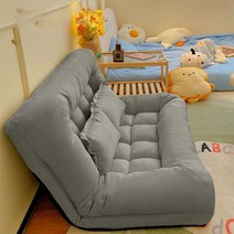 토퍼 쇼파 거실 등받이쇼파 쿠션 낮잠 매트리스 딥슬립 수면매트 자취 원룸, 120cm 다크 그레이+베개2개