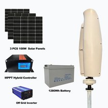 발전기 중국 저소음 수직 풍력 터빈 Mppt 컨트롤러 포함 가정용 풍차 3000W 6000W 12V 24V 48V, 49.48V - White-With Battery Sy