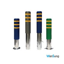 탄성 스텐 우레탄 볼라드 매립식 이동식 차량 진입금지, 녹색, 앙카이동식(앙카포함)