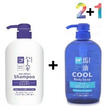 하또무기 율무 샴푸 냄새 사춘기 두피 가려움 60대, 율무샴푸 2개_쿨바디워시(파랑) 1개