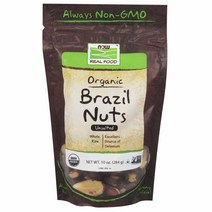 (미국직배) 나우 생 무염 브라질너트 284g Now Foods Certified Organic Brazil Nuts Whole Raw and Unsalted Source of Selenim and Magnesium 10-Ounce, 1개
