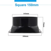 덕트 3모양 ABS 플랜지 덕트 팬 호스 커넥터 공기순환 어댑터 주방 후드 파이프 연결 배기구, 08 Square 150mm