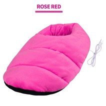 풋워머 발전기장판 USB온열 Winter Foot Warmer USB Electric Heating Warm Shoes Feet Slipper for Indoor Home Trav, A, rose red