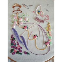 크리놀린 레이디 V027 프랑스자수 디자인원단, 44cmX44cm