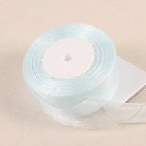 녹색 투명 오간자 리본 12 15 20 25 40 50 공예 패브릭 크리스마스 결혼식 생일 파티 장식, 25mm, 1013 라이트 블루