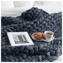 왕 손뜨개 드리림 담요 다크네이비 80 100cm 구구야